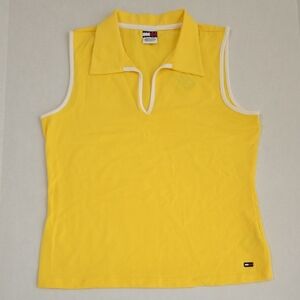 Vintage Tommy Hilfiger Girls Yellow Sleeveless Polo Top - Size L - NWT